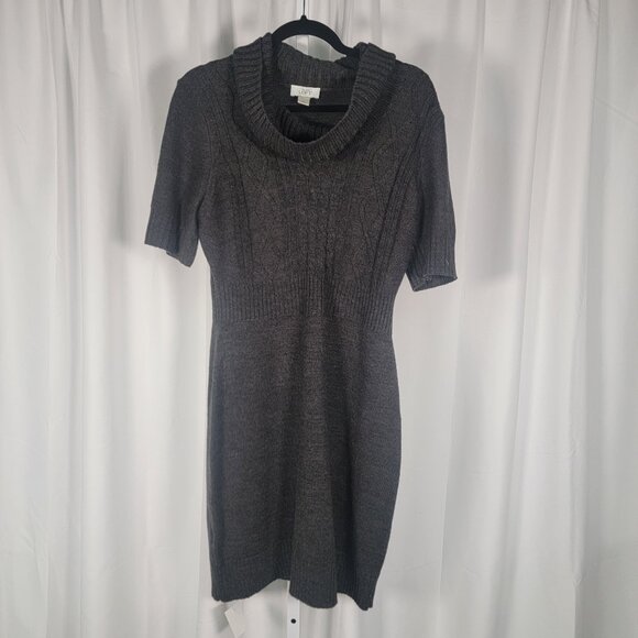 Ann Taylor Loft Dress Women Gray Cable Sweater Size Large - Picture 1 of 5
